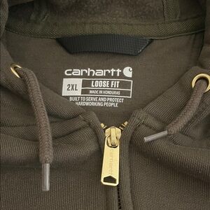 Carhartt Olive Green Zip-Up Hoodie 2XL Men’s